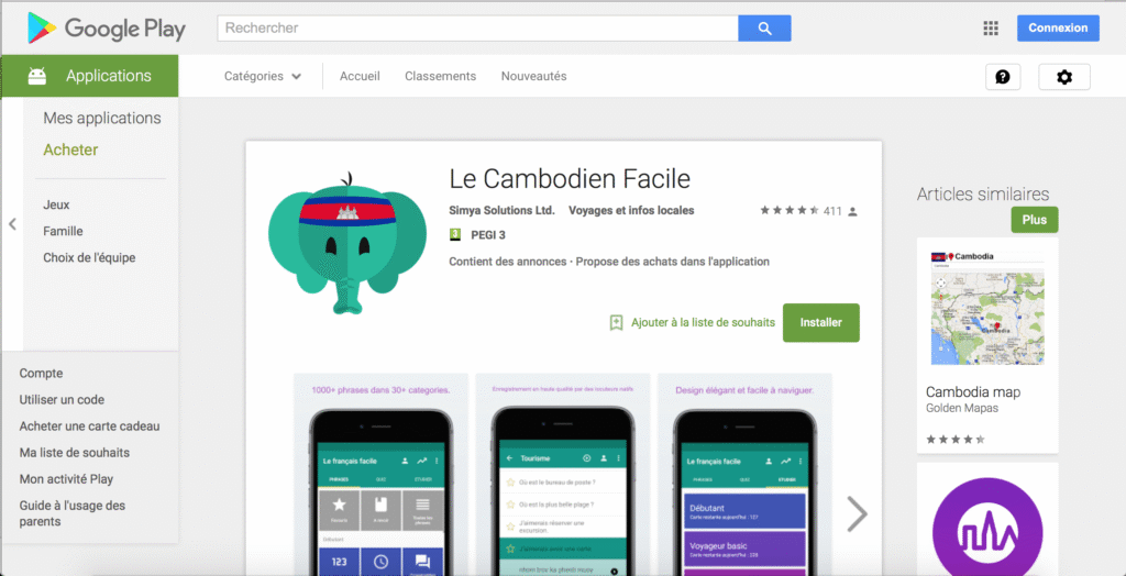 Application le cambodgien facile
